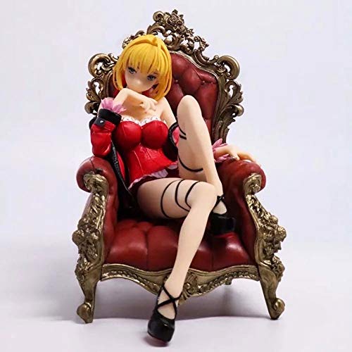 WISHVYQ Fate/Stay Night Anime Model Throne Pijamas Nero SEBA Sofa Beauty Girl Bar Doll Versión Escultura Decoración Estatua Muñeca Modelo Juguete Altura 16cm
