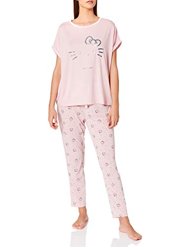 Women' Secret Short Sleeves Long Pant Pyjama Pijama, Rosa, XL para Mujer