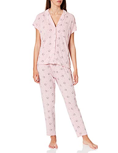 Women' Secret Short Sleeves Masculine Pyjama Pijama, Rosa, XL para Mujer