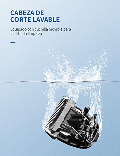 WONER Cortapelos Profesional Hombre Recargable Motor Silencioso Cuchilla Cerámica, Máquina Cortar Pelo Inalámbrico Batería 2000mAh, Recortador Pelo Barba Kit Familia