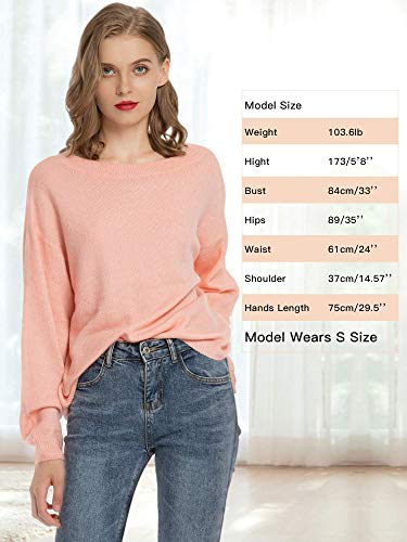 Woolen Bloom Jersey Punto Mujer Invierno Jersey Rayas Camiseta Manga Larga Sueter Basico Suelto Jerseys Camisa Tops Pull-Over Suéter Mujer Primavera Otoño Rosa