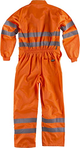 Work Team Buzo Alta Visibilidad con Cintas Reflectantes. EN471; Cremallera, un Bolso Pecho. Hombre Naranja A.V. L