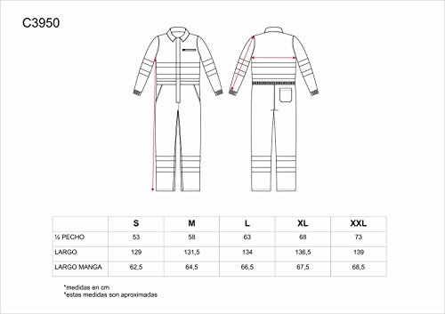 Work Team Buzo Alta Visibilidad con Cintas Reflectantes. EN471; Cremallera, un Bolso Pecho. Hombre Naranja A.V. L