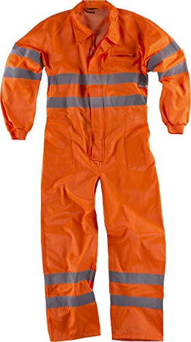 Work Team Buzo Alta Visibilidad con Cintas Reflectantes. EN471; Cremallera, un Bolso Pecho. Hombre Naranja A.V. L