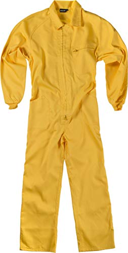 Work Team Buzo Italiano, Cuello Solapa, Manga ranglan, un Bolso de Pecho y Cremalleras de Nylon. Hombre Amarillo 64