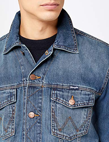 Wrangler Classic Denim Jacket Chaqueta de Mezclilla, Azul (Mid Stone 14v), X-Large para Hombre