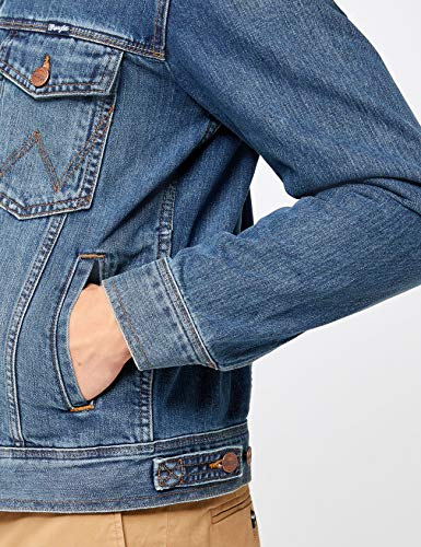 Wrangler Classic Denim Jacket Chaqueta de Mezclilla, Azul (Mid Stone 14v), X-Large para Hombre