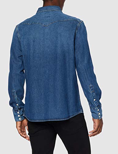 Wrangler Icons Camisa, Azul (1 Year 924), Large para Hombre