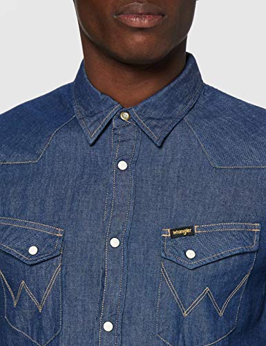 Wrangler LS Western Shirt Camisa, Darkstone, L para Hombre
