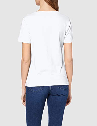 Wrangler Sign Off tee Camiseta, Blanco (White 989), Small para Mujer
