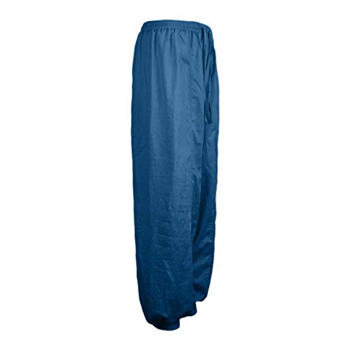 wyxhkj-Pantalones Mujer Tallas Grandes Algodón Y Lino Color Sólido Casuales Sueltos Pantalones De Playa Elásticos Cintura Alta Verano (L, Azul Oscuro)