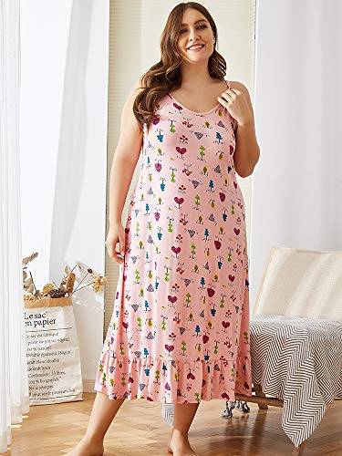 XKMY Pijamas de mujer al por mayor pijama ropa de verano sexy vestido de dormir con volantes más tamaño camisón para mujer traje de casa albornoz (color, tamaño: 4XL)