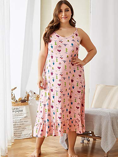 XKMY Pijamas de mujer al por mayor pijama ropa de verano sexy vestido de dormir con volantes más tamaño camisón para mujer traje de casa albornoz (color, tamaño: 4XL)