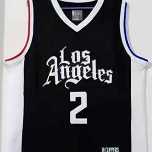 XPQY Camiseta De Los Angeles Clippers para Hombre, Camiseta De Baloncesto Kawhi Leonard City Edition # 2, Malla Bordada De Poliéster, Uniforme De Baloncesto, Chaleco Sin Black-L