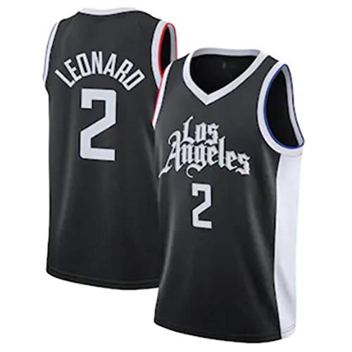XPQY Camiseta De Los Angeles Clippers para Hombre, Camiseta De Baloncesto Kawhi Leonard City Edition # 2, Malla Bordada De Poliéster, Uniforme De Baloncesto, Chaleco Sin Black-L