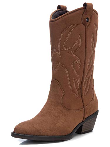 XTI - Bota Plana de Mujer campera - Cierre con Cremallera - Camel - 39 EU
