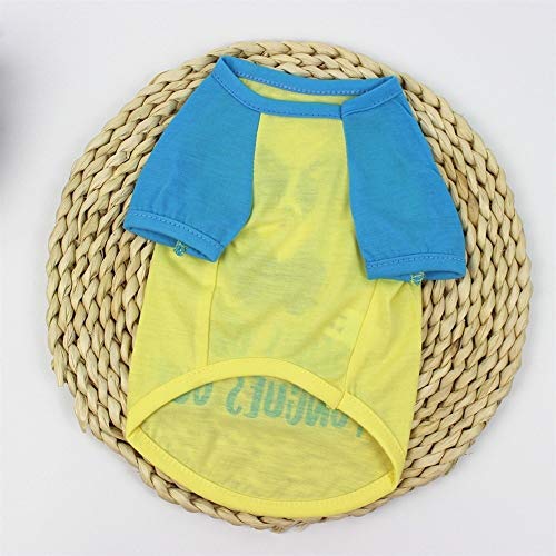 XuCesfs Ropa para mascotas Camisas para perros Camisetas para perros Camiseta estampada para mascotas Primavera Verano Ropa para perros Gatos (Color: Amarillo, Talla: M)