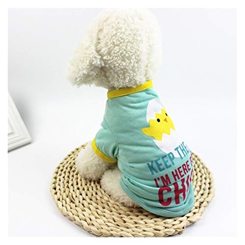XuCesfs Ropa para mascotas Camisas para perros Camisetas para perros Camiseta estampada para mascotas Primavera Verano Ropa para perros pequeños Gatos (Color: Verde, Talla: M)