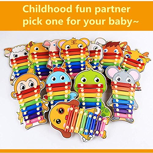 Xylophone Año Nuevo Regalo para bebés Xylófono Juguete Chino Signos del zodiaco Chino Vaca Tiger Conejo Dragón Serpiente Caballo Ovejas Mono Pollo P Cochino Juguetes Musicales (Color: Serpiente, Tamañ