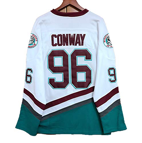 Yajun Charlie Conway #96 Mighty Ducks Película Camisetas Hockey Jersey sobre Hielo NHL Hombre Ropa Respirable T-Shirt de Manga Larga,S