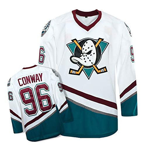 Yajun Charlie Conway #96 Mighty Ducks Película Camisetas Hockey Jersey sobre Hielo NHL Hombre Ropa Respirable T-Shirt de Manga Larga,S