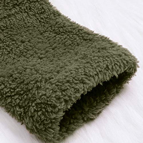 YANFANG Abrigo para Mujer Chaqueta Abrigo cálido Caliente y Esponjoso Flannel Tipo Manta Talla Grande de Invierno con Bolsillo con Capucha de Felpa (Green21, L)