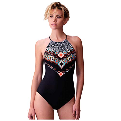 YANFANG Bañador para Mujer, Conjunto de Ropa de Playa de Traje de baño con Estampado de Bikini de Vendaje de una Pieza Sexy