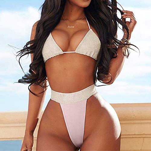 YANFANG Bañador Ropa de baño Mujeres Sexy Bandeau Vendaje Bikini Set Push-Up Traje de baño brasileño Traje de Playa