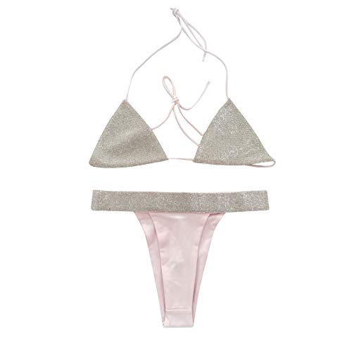 YANFANG Bañador Ropa de baño Mujeres Sexy Bandeau Vendaje Bikini Set Push-Up Traje de baño brasileño Traje de Playa