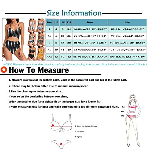 YANFANG BañAdores Mujer BrasileñO,Bikini De Traje BañO 2 Piezas con Estampado Floral Y Cintura Alta Cruzada para Mujer,Bikinis BrasileñOs,Bikinis Alta,Multicolor,S-XL