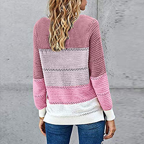YANFANG Sudadera con Capucha para Mujer de Punto Invierno Casual de Color sólido con Cuello en v Manga Larga suéter Blusa Tops Sweatshirt Invierno