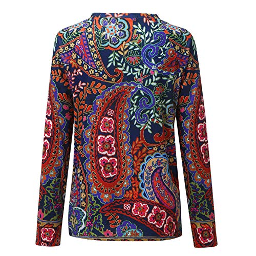 YANFANG Sudadera sin Capucha suéter Jersey Moda Mujer Suelta Cuello Redondo Animal Encantador Gato Impreso Blusa Tops pulóver a la Moda Sweatshirt Invierno Verde Rojo