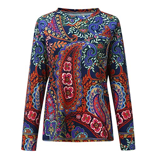 YANFANG Sudadera sin Capucha suéter Jersey Moda Mujer Suelta Cuello Redondo Animal Encantador Gato Impreso Blusa Tops pulóver a la Moda Sweatshirt Invierno Verde Rojo