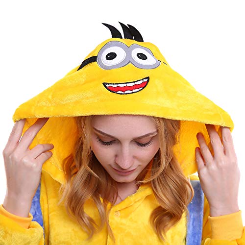 YAOMEI Adulto Unisexo Onesies Kigurumi Pijamas, Mujer Hombres Traje Disfraz Animal Pyjamas, Ropa de Dormir Halloween Cosplay Navidad Animales de Vestuario (S, Bote)