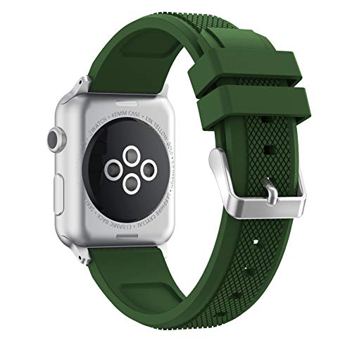 Yaspark Correa para iWatch 38mm 42mm 40mm 44mm, Silicona Pulsera de Sport Banda Repuesto Correa para iWatch Series 6/5/4/3/2/1/SE