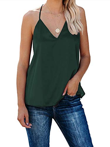 Ybenlover - Camiseta de Tirantes para Mujer, diseño de Spaghetti Verde Militar. S