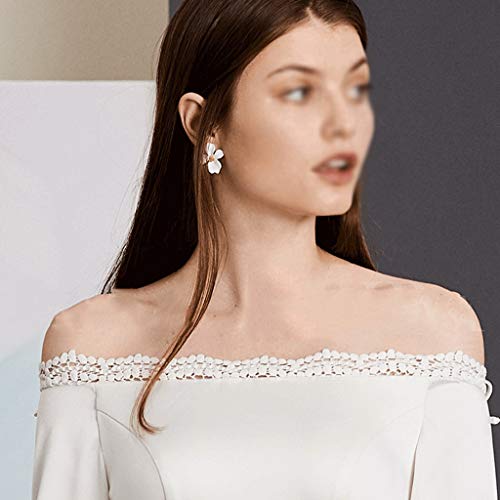 YC electronics Ropa de Boda Boda, Manga Larga, Raso, Longitud del Piso de la Boda, Vestido de Noche Forever Vestido Largo Vestido de cóctel Vestidos de Novia (Color : White, tamaño : S)