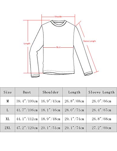 YCHENG Moda Camiseta Manga Larga Hombre Navidad Floral Impresión Casual Sudadera Tops Verde XL