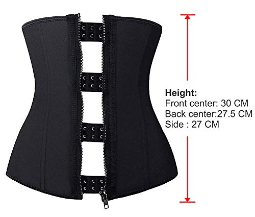YIANNA Mujer Fajas Reductoras Adelgazantes Corset Reductor Waist Trainer Cinturón Abdomen Colombiana Negro,UK-YA2219-Black-M