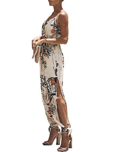 Yiarnme Mujer Mono Largo Casual Elegante Manga Larga Jumpsuits Playsuit de Fiesta de Noche Monos Beige L