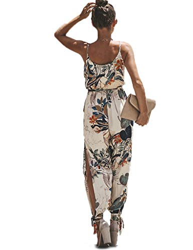 Yiarnme Mujer Mono Largo Casual Elegante Manga Larga Jumpsuits Playsuit de Fiesta de Noche Monos Beige L