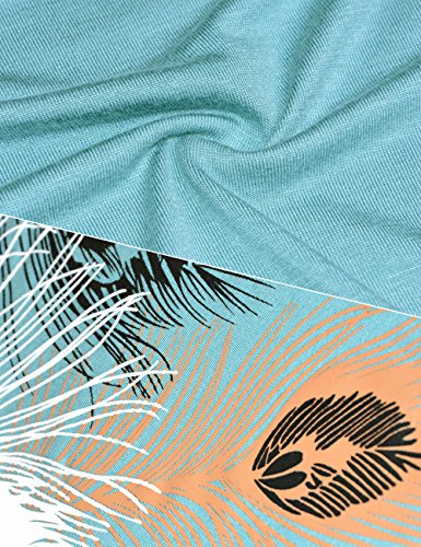 Yidarton Camisas Mujer Bluas de Mujer Elegante Manga Corta con Estampado de Plumas Tops Casual Fiesta T-Shirt