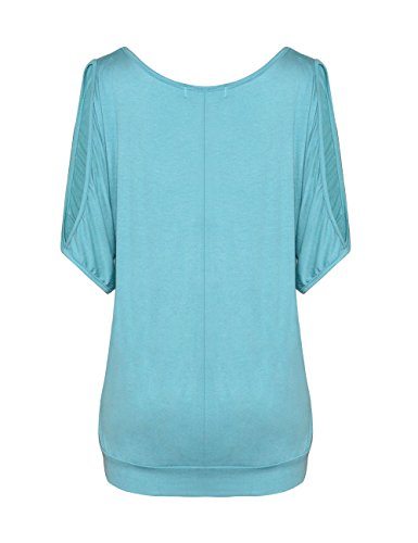 Yidarton Camisas Mujer Bluas de Mujer Elegante Manga Corta con Estampado de Plumas Tops Casual Fiesta T-Shirt
