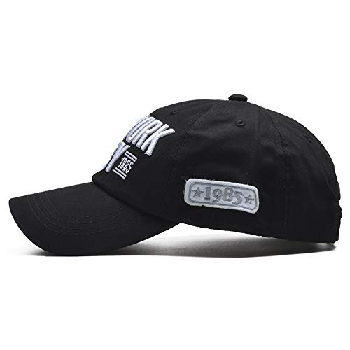 YIERJIU Gorra Gorras Beisbol [Northwood] 100% algodón Nueva York Gorra de béisbol Snapback Sombrero Hombres Mujeres Gorra Ajustada con Letras Casquette Homme Hip Hop Soft NY Cap，B