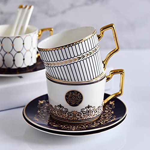 YIFEID Tazas Cerámica Tea Tea Café Taza Traje Originalidad China Gold Hold Coffee Cup Gift Cup Y Saucer