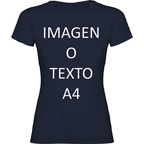 YISAMA Camisetas Personalizadas Dama. T-Shirts para Regalos Restaurantes, Eventos, Empresas, Uniformes (Azul Marino, Large)