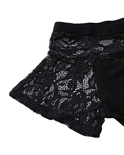 YOINS Blusa de manga corta para mujer, con hombros descubiertos, camiseta de manga larga, con encaje, camiseta informal