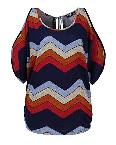 YOINS - Blusa informal de verano con los hombros descubiertos, cuello escotado, cierre anudado y estampado floral para mujer Colorblock-azul claro XXL