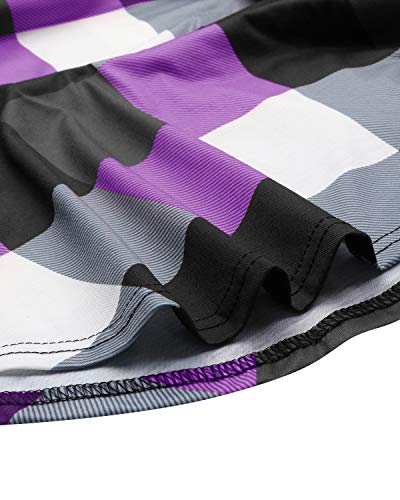 YOINS - Camisa de manga larga para mujer, con cuello de pico, estilo clásico, informal, diseño a cuadros, blusa para mujer