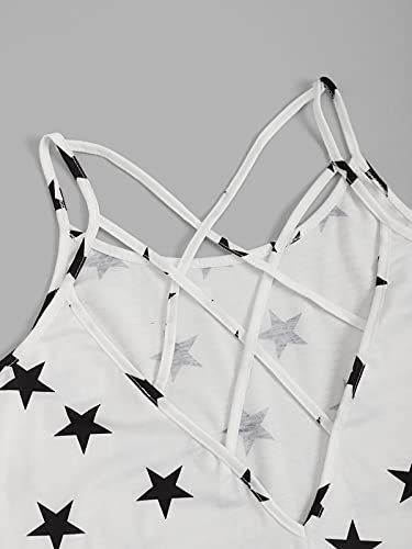 YOINS Camiseta Sin Mangas Mujer Tops Cortos de Verano Casual Camisas Sexy Blanco XL